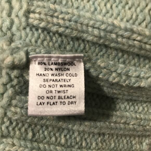 EMS womens S lambswool knit turtleneck sleeveless sweater mint green buttons - Picture 4 of 10